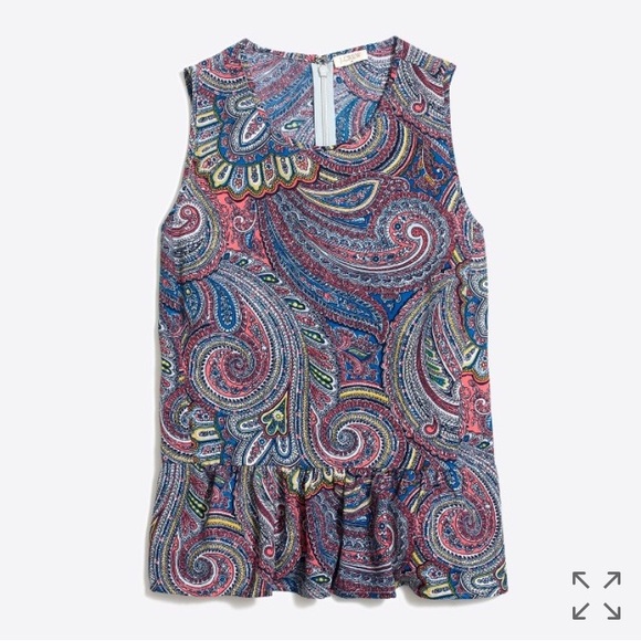 J. Crew Tops - Like-new❣️J Crew Printed peplum tank top